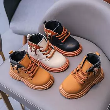 Нескользящие водонепроницаемые сапоги для маленьких мальчиков и девочек на молнии 22