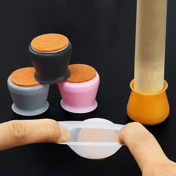 Нескользящие заглушки для ножек стола, деревянные защитные накладки на ножки стула, украшение для пола, силиконовый чехол для мебели, фетровые подушечки 4PCS белый