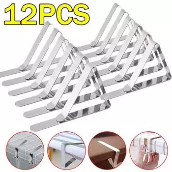 Нескользящие зажимы для скатерти из нержавеющей стали, нескользящие зажимы для крышки стола, зажим для свадьбы, кемпинга, променада, зажим для крышки стола 3PCS