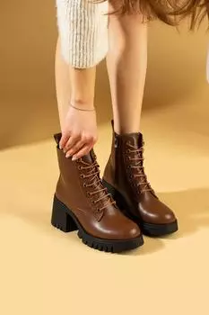 Нескользящие женские ботинки на молнии на высокой подошве 012-970-23