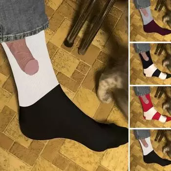 Нескользящие женские и мужские носки, милые спортивные носки средней длины с трубкой, унисекс, с рисунком