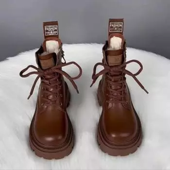 Нескользящие женские зимние ботильоны, хлопковые сапоги до середины икры, женская обувь на толстой подошве с мягкой подкладкой, короткие плюшевые женские теплые полусапожки 40 чёрный