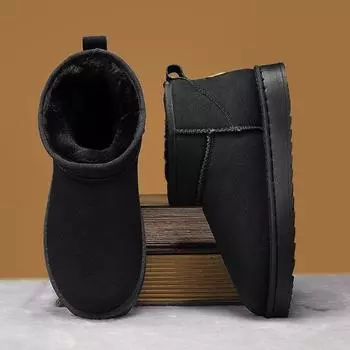 Нескользящие зимние ботинки с толстой подошвой, мужские зимние новые, с увеличенным ворсом, утолщенные, теплые, хлопковые, классические, популярные, короткие ботинки 39