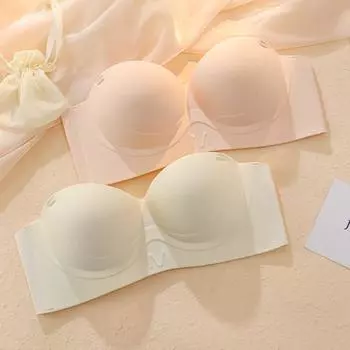 Нескользящий бюстгальтер с небольшой грудью, большие бретели, собирает не пустые чашки, невидимый топ-труба, удобный дышащий бюстгальтер S темно-коричневого