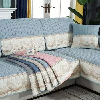 Нескользящий чехол для дивана для гостиной, универсальный защитный чехол для мебели, ткань для полотенец, чехол для дивана, кружевная строчка, подушка для сиденья дивана, простая 70x70