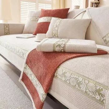 Нескользящий чехол для дивана из шенилла для гостиной, универсальная подушка для дивана Four Seasons, легкие чехлы для диванов во французском стиле, роскошные чехлы для диванов для дома 70x70