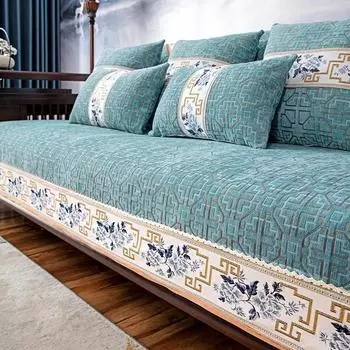 Нескользящий чехол для дивана с китайской вышивкой, лямка с вышивкой, чехол для дивана, четырехсезонный универсальный угловой диван, подушка 1/2/3/4-местный 70x70cm 1pcs