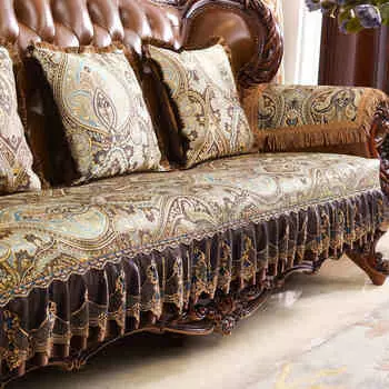 Нескользящий чехол для дивана с защитой от складок, декор для гостиной, чехол для диванной подушки, роскошный жаккардовый чехол для мебели с вышивкой 55x60