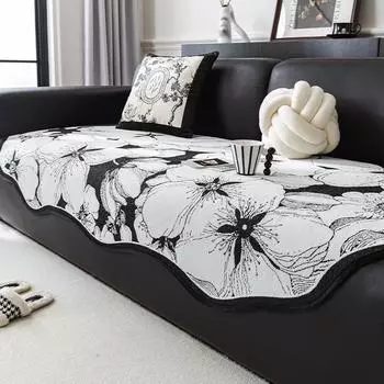 Нескользящий чехол для дивана, универсальный защитный чехол для дивана с неровностями, европейский стиль, ретро, осенние цветы, чехлы для дивана 90x90