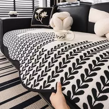 Нескользящий чехол для дивана, универсальный защитный чехол для дивана с неровностями, европейский стиль, ретро, черный, белый, чехол для дивана с ветвями ивы 90x90