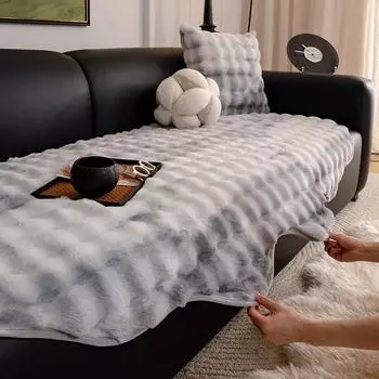 Нескользящий чехол для дивана, универсальный защитный чехол для дивана с неровностями, европейский стиль, ретро, зимние толстые плюшевые чехлы для дивана 90x90