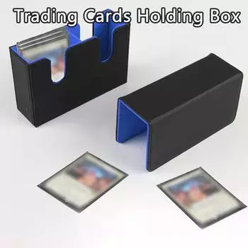 Нескользящий чехол для карточек для любителей игр, портативный ящик для хранения игровых карт, прочный, вмещает 120 карт, отличное качество изготовления синий