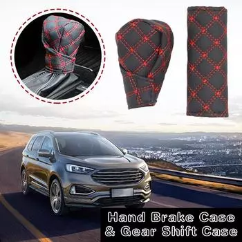 Нескользящий чехол для ручки переключения передач автомобиля, регулируемый износостойкий защитный кожаный чехол для ручки переключения передач автомобиля U6G0 чёрный