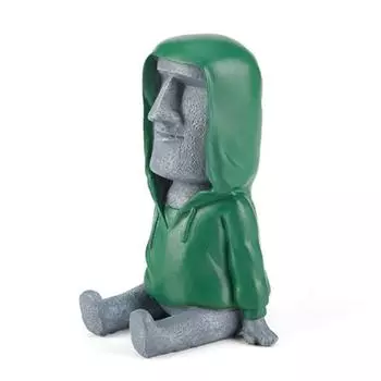 Нескользящий держатель для телефона Моаи с острова Пасхи, украшение, абстрактное искусство, подставка для телефона, декор для офиса Grey&Green