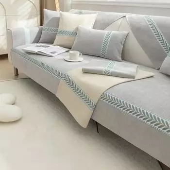 Нескользящий диванный коврик с пшеничным узором, снежный песок, однотонный пылезащитный чехол на спинку, простое украшение для дома, гостиной, наволочка 70x70cm 1pcs