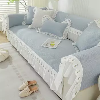 Нескользящий гофрированный декоративный чехол, классный чехол для дивана в гостиную, комплект для комбинирования в корейском стиле, чехол для сиденья, домашний декор, лето 65x70cm