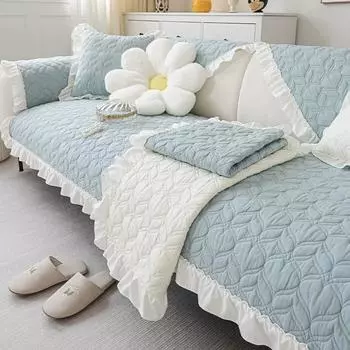 Нескользящий хлопковый коврик для дивана, однотонный чехол для дивана в гостиную, роскошная подушка для углового дивана, подушка для сиденья, защитные чехлы для дома A 70x70