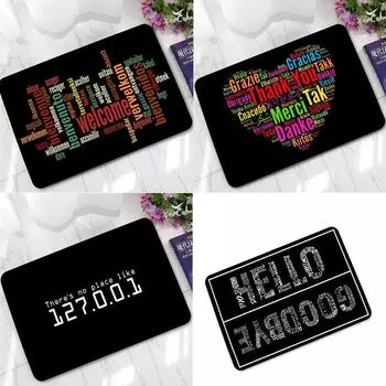 Нескользящий ковер для спальни, гостиной, мягкий ковер, домашний коврик для приветствия, скандинавский коврик с забавным рисунком слов, коврик для двери крыльца 40x60cm