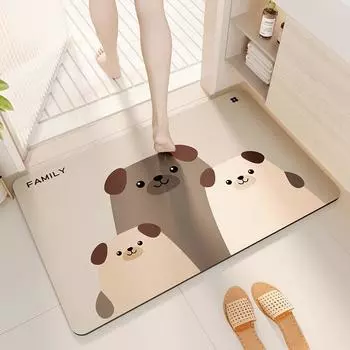 Нескользящий ковер для ванной и туалета, впитывающий напольный коврик для ванной комнаты, мягкий коврик из диатомовой грязи для ванной комнаты 40x60cm