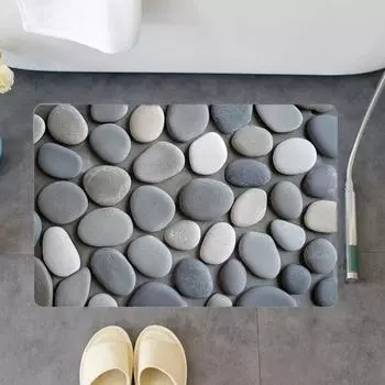 Нескользящий ковер из булыжника Диатомовая грязь Напольный коврик Прочный Декор для прачечной Балкон Style B
