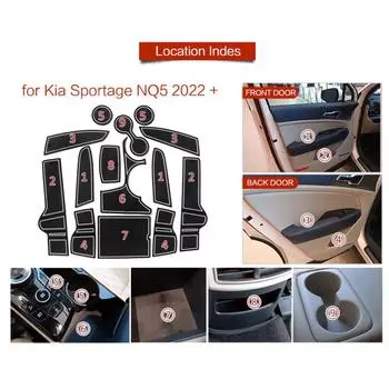 Нескользящий коврик для чашки для Kia Sportage NQ5 2024 североамериканских/корейских версий, противоскользящие аксессуары для пазов ворот