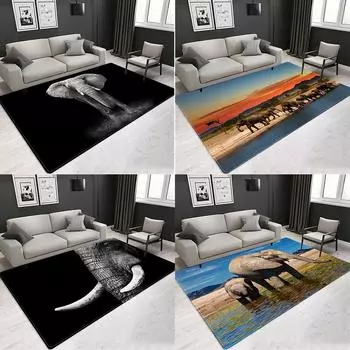 Нескользящий коврик для дивана для гостиной, спальни, кухонный коврик, коврик для йоги, домашний ковер с принтом, ковер с рисунком слона 40x60cm
