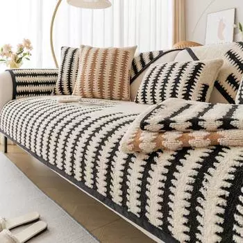 Нескользящий коврик для дивана из шенилла, утолщенные линии, чехлы для диванов в гостиную, роскошные подушки для угловых диванов, подушки для сидений, защитные чехлы для дома 70x70cm 1pcs