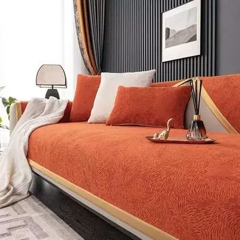 Нескользящий коврик для дивана из шенилла, однотонный чехол для дивана в гостиную, роскошная подушка для углового дивана, подушка для сиденья, защитные чехлы для дома 70x70