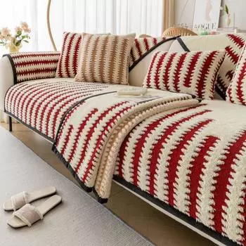 Нескользящий коврик для дивана из шенилла, утолщенные линии, чехлы для диванов в гостиную, роскошные подушки для угловых диванов, подушки для сидений, защитные чехлы для дома 70x70cm 1pcs