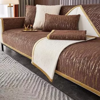 Нескользящий коврик для дивана из синели, однотонный чехол для дивана горячего тиснения для гостиной, роскошный диван, подушка, защитные чехлы для дома 70x70