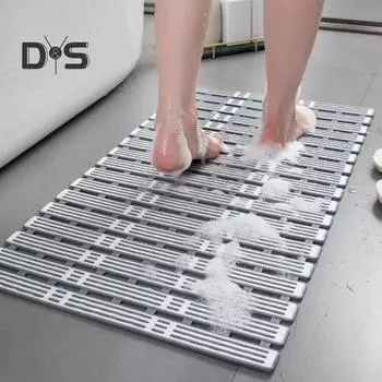Нескользящий коврик для душа для ванной комнаты, массажный коврик для ног, быстросохнущий, пригодный для машинной стирки, 68*40 см, коврик для ванны 40cm светло-серый