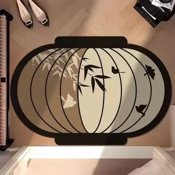 Нескользящий коврик для двери ванной комнаты в китайском стиле, коврик для фонаря, коврик для унитаза, коврик для ног, туалет Style 2