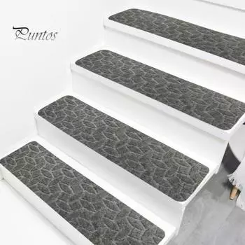Нескользящий коврик для лестницы, самоклеящийся, с сильным сцеплением, простая установка, не требует разрезания, многоразовый тисненый коврик для лестницы, моющийся, для общежития, дома, для лестницы чёрный
