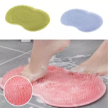 Нескользящий коврик для мытья ног в ванной комнате, массажный коврик для ванной с присоской, массажная подушечка для ванны, отшелушивающая щетка для ног зелёный