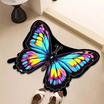 Нескользящий коврик для пола Butterfly, впитывающий коврик для ног специальной формы, быстросохнущий коврик для входа в туалет и ванную комнату, ковер 40 * 60CM Diatom Mud