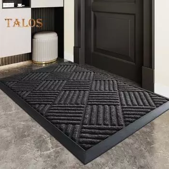 Нескользящий коврик для пола из прочной резины с надежным сцеплением, удерживающий грязь и влагу. Коврик для входа, легко чистится. Коврик для входа в помещение и на улицу. 45X75CM чёрный