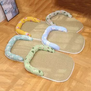 Нескользящий коврик для собак из лозы, износостойкая подушка для льда для домашних животных, летний коврик для домашних животных для помещений S синий