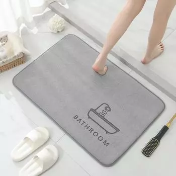 Нескользящий коврик для унитаза Впитывающий коврик для ног Коврик с эффектом памяти Коврик для ванной комнаты Утолщенный коврик для унитаза 40cm*60cm