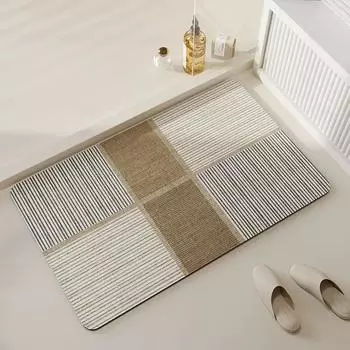 Нескользящий коврик для ванной комнаты, диатомовая грязь, полосатый коврик, коврики для ног в ванной, японский стиль 45x75cm