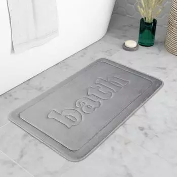 Нескользящий коврик для ванной комнаты, мягкий коврик для ванной комнаты, впитывающий коврик для ванной, толстый бархатный коврик для двери, ковер для украшения дома, коврик для ванной 400MMx600MM темно серый
