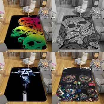 Нескользящий коврик для ванной комнаты, подростковый кавайный коврик для комнаты, ковер с черепом, гостиной, коридором, домашний декор, нескользящий напольный коврик 40x60cm
