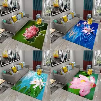 Нескользящий коврик для ванной комнаты, прикроватный ковер для спальни, ковер в форме лотоса, украшение дома, диван, стол, большой ковер 40x60cm