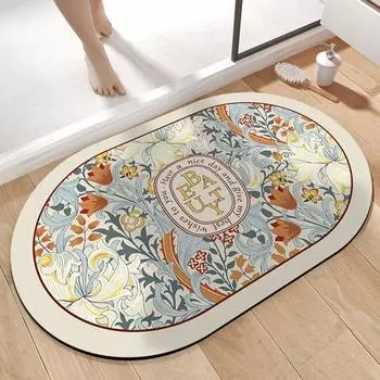 Нескользящий коврик для ванной комнаты Rose, мягкий коврик для впитывания диатомовой грязи, коврик для туалета, быстросохнущий коврик 40*60CM