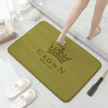 Нескользящий коврик для ванной комнаты с принтом короны, впитывающий коврик для педали унитаза, устойчивый к грязи, коврик для двери унитаза, быстросохнущий коврик для ковров 40cm*60cm