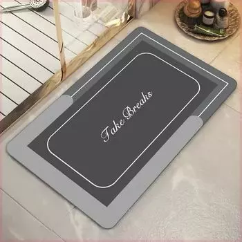 Нескользящий коврик для ванной комнаты, современный простой коврик для входа в ванную комнату, коврик для ног с диатомовой грязью 40 * 60cm