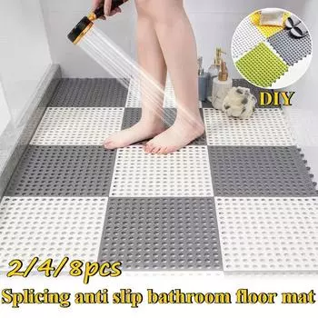 Нескользящий коврик для ванной, мягкий, моющийся и разрезаемый, для ванной комнаты, туалета и душа, набор ковриков для ванной комнаты, многоцветный 2PCS розы красного