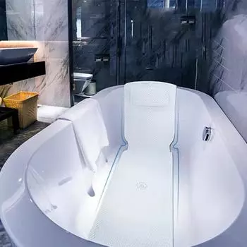 Нескользящий коврик для ванной с присоской, подушка для подголовника, длинные подушки для СПА, подушка для шеи, водонепроницаемые аксессуары для ванной комнаты слоновая кость