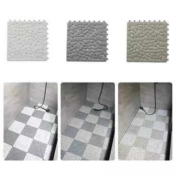 Нескользящий коврик для ванной, водонепроницаемый коврик, ковер для ванной комнаты, противоскользящий коврик для массажа ног на присоске серый