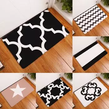 Нескользящий коврик для входной двери, небольшой ковер, домашний напольный коврик с геометрическим принтом, ковер для спальни, гостиной, коридора 40x60cm