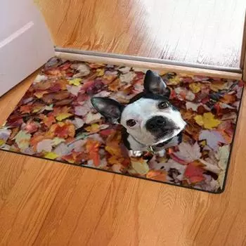 Нескользящий коврик с 3D-эффектом с принтом собаки, фланелевый прямоугольный ковер, современный домашний декор